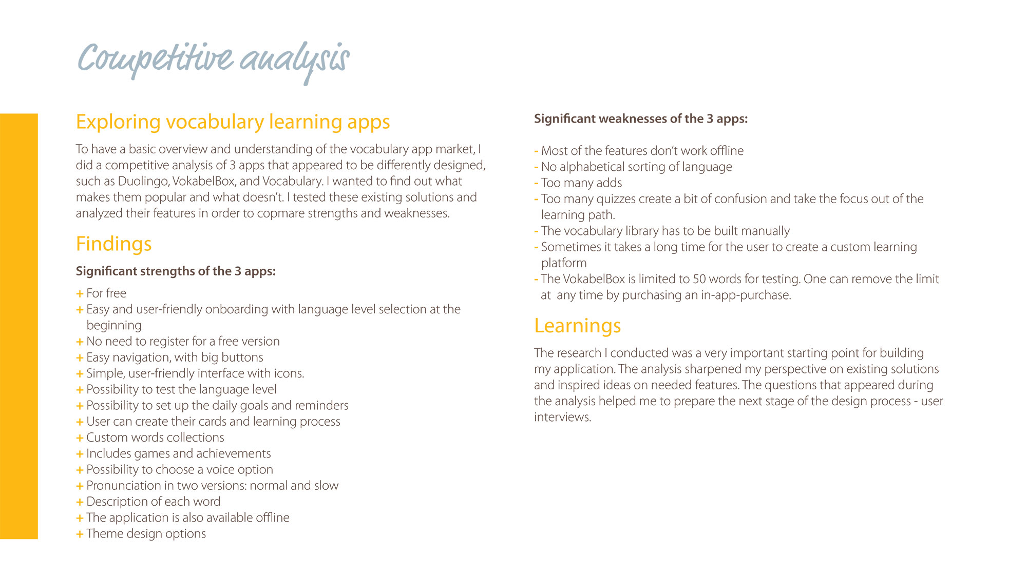 Vocabo app UX Case Study